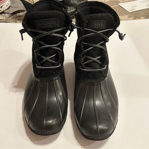 Sperry Top Sider Womens 10 M Sweetwater Duck Boot Black Waterproof STS98304ji